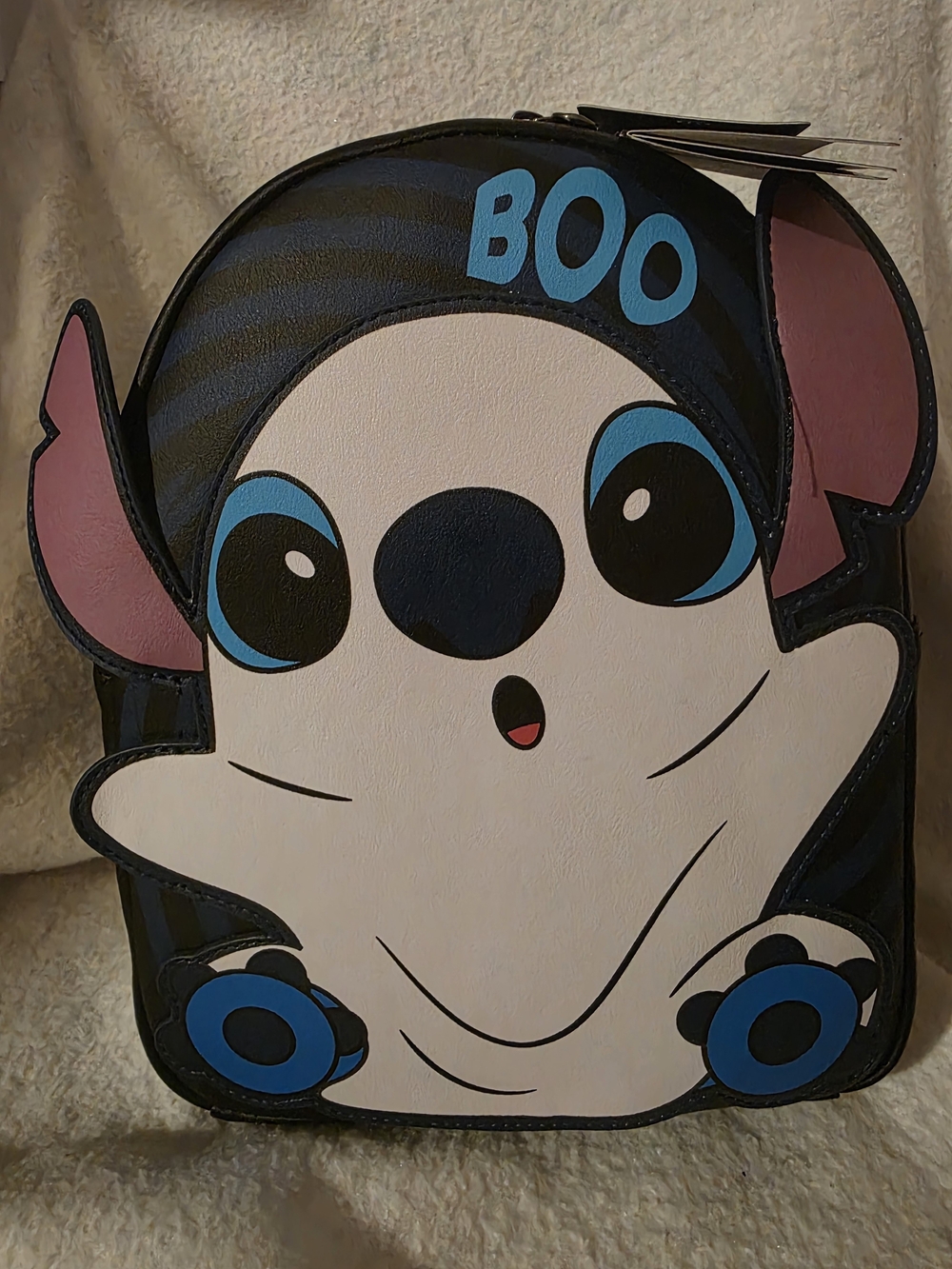 Disney Stitch 'Boo' Ghost Loungefly Mini Backpack Glows In the Dark